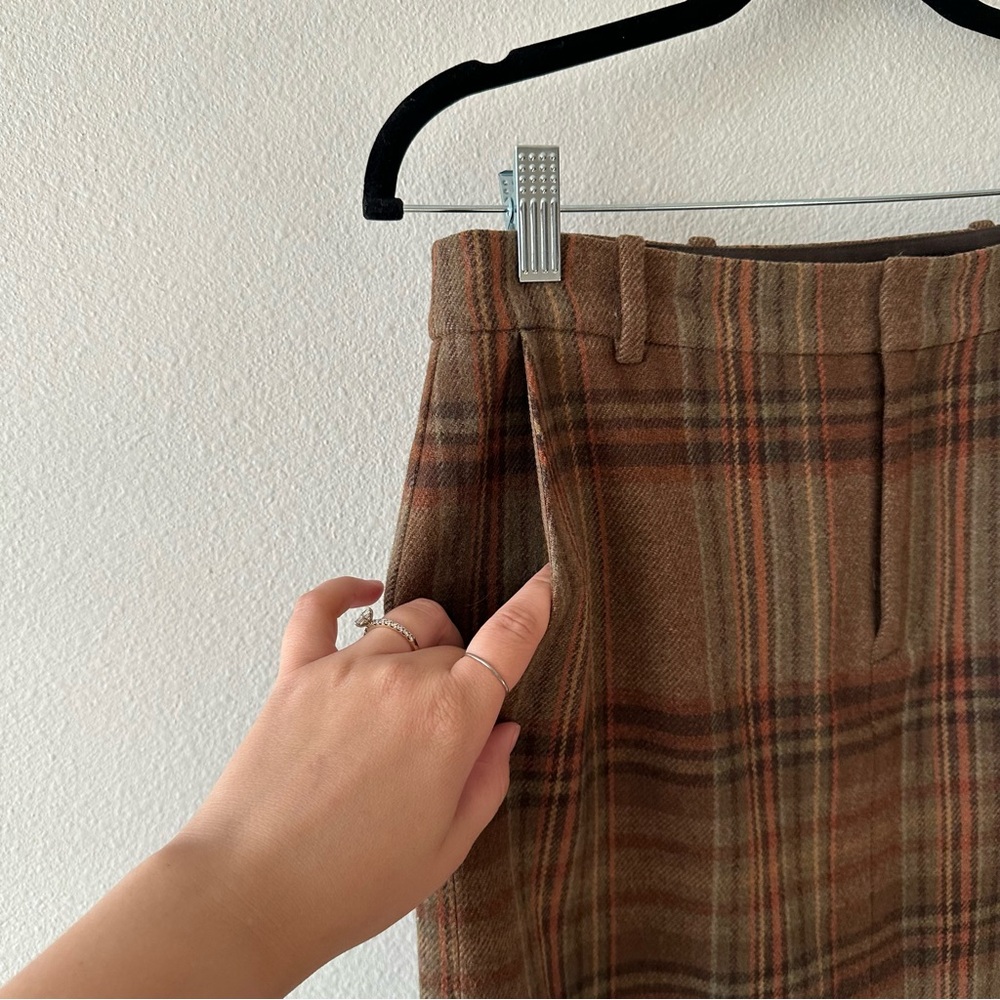 VTG ralph lauren wool blend plaid knee length skirt - Picture 4 of 6